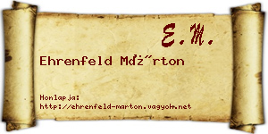 Ehrenfeld Márton névjegykártya